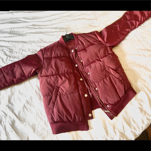 Burgundy Puffer Jacket - Picture 3 of 6